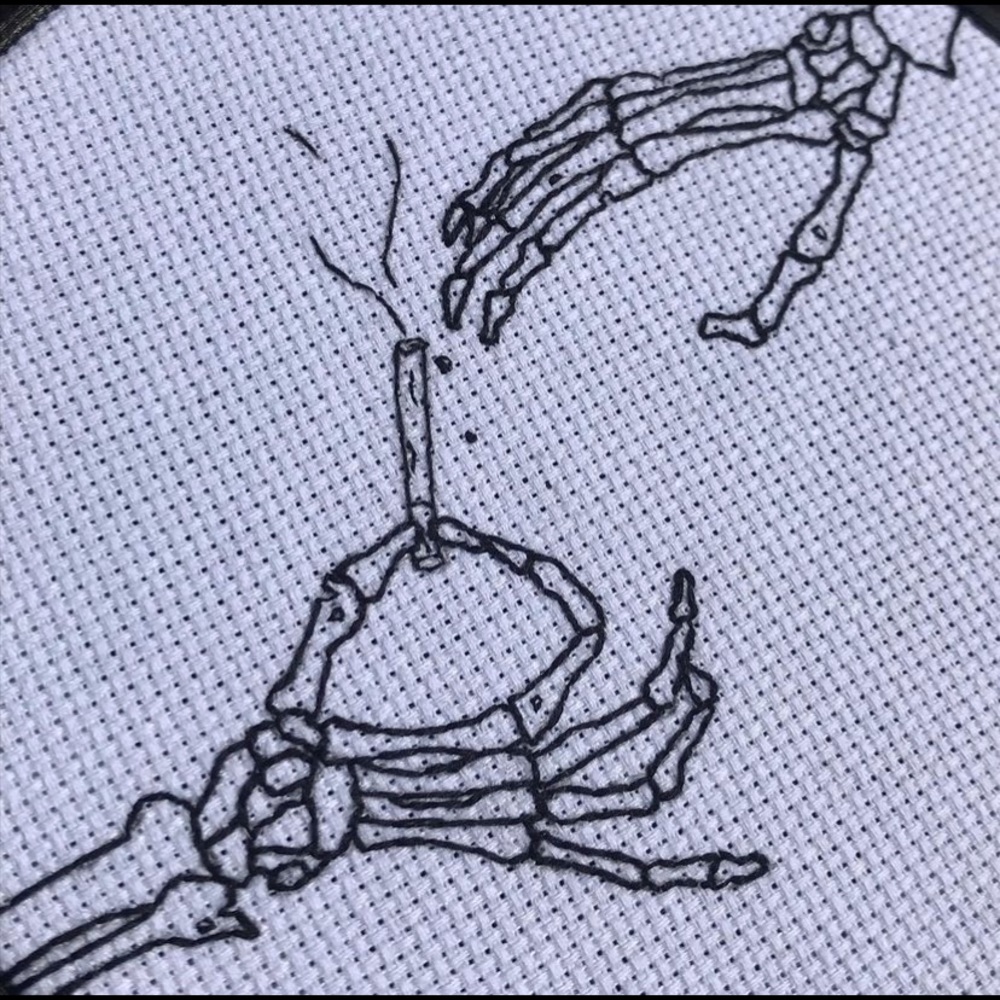Skeleton Embroidery Hoop - Picture 2 of 5